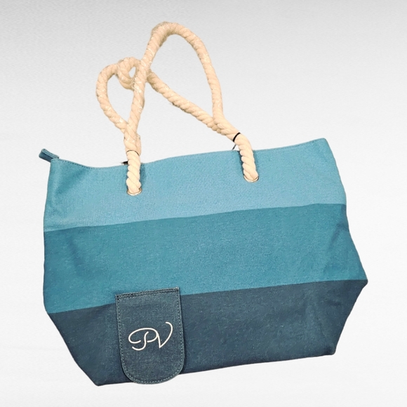 PortoVino Tote Beach Bag Canvas Wine Purse - Picture 3 of 11